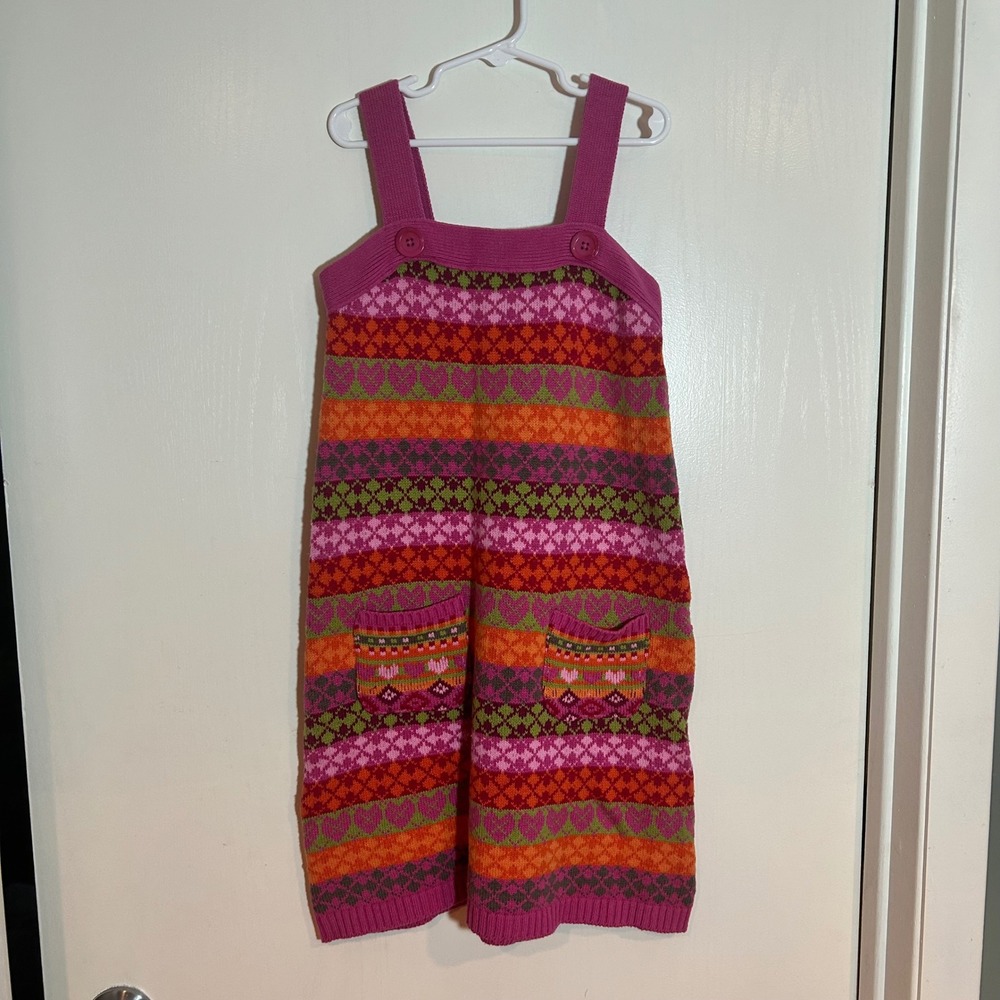 The‎ Children's Place Girls Jumper Dress Size 12 Knit Striped Colorful Pockets - Picture 1 of 4